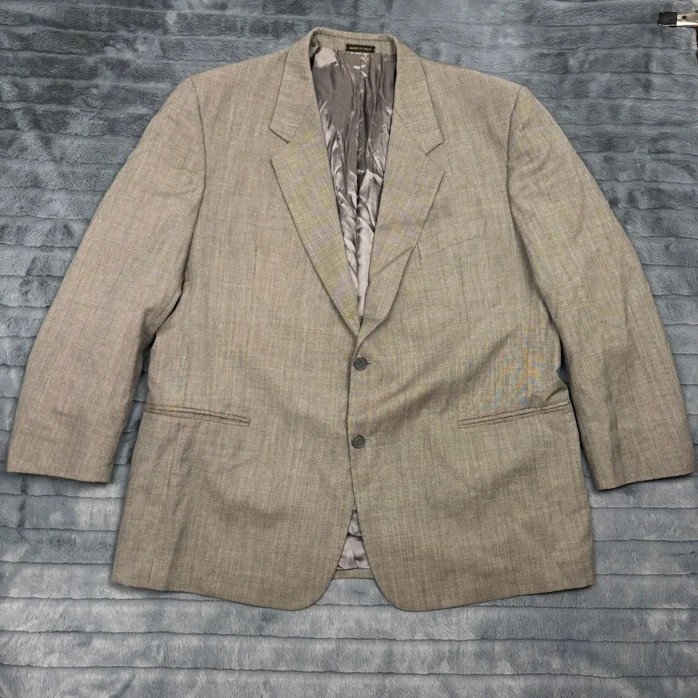 Giorgio Fellini Mens Super 100 Wool Blazer Tan Made in Italy Size 50R Sport Coat